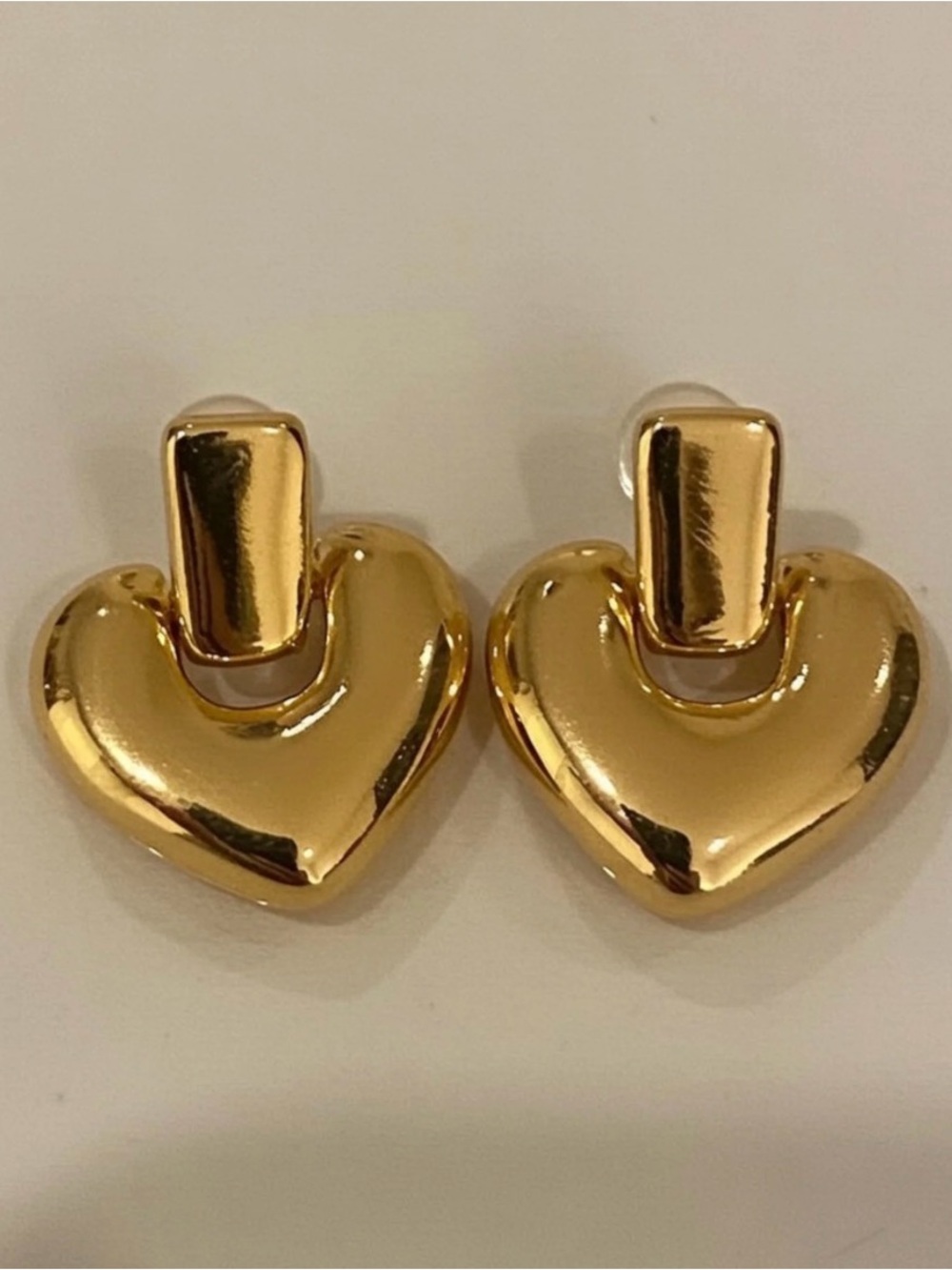 Gold Heart Drop Earrings - Women Jewelry